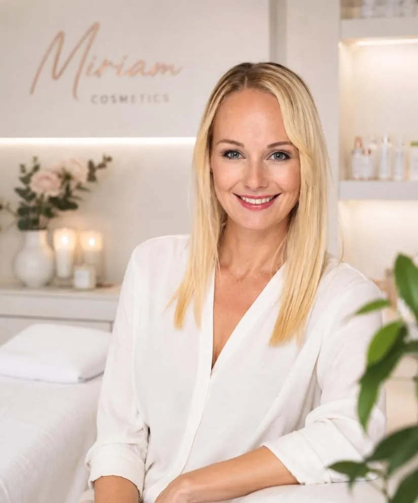 Miriam, Inhaberin von Cosmetics by Miriam, im Studio